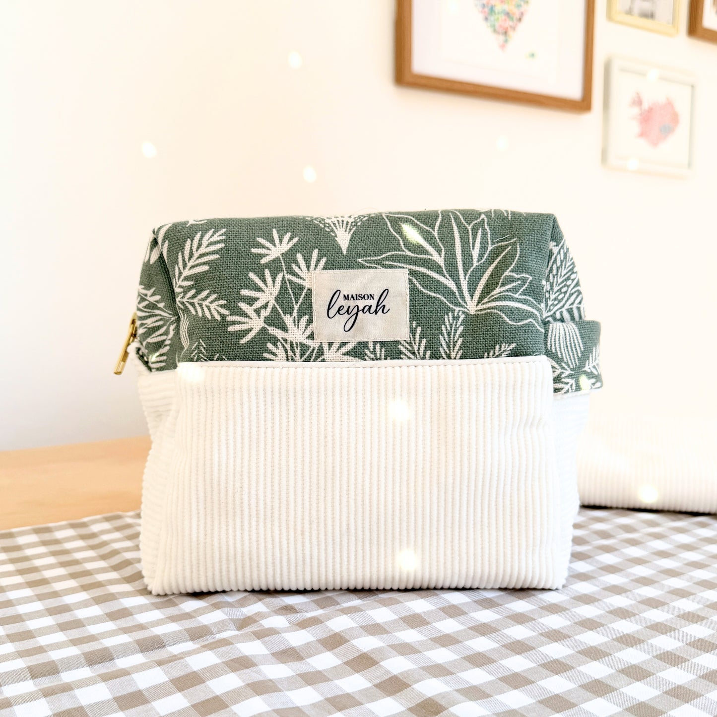 Trousse en velours - Vert Nature