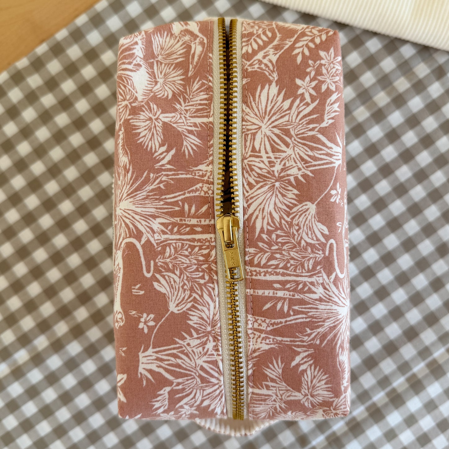 Trousse en velours - Rose Savane