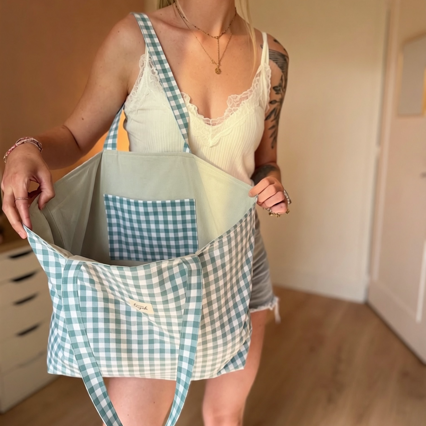 Sac Cabas - Vichy Bleu
